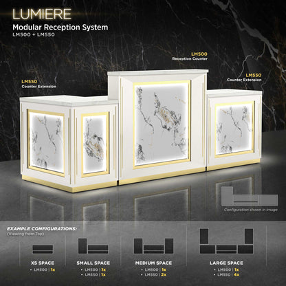 White Pearl-lm Lumiere Reception Counter details