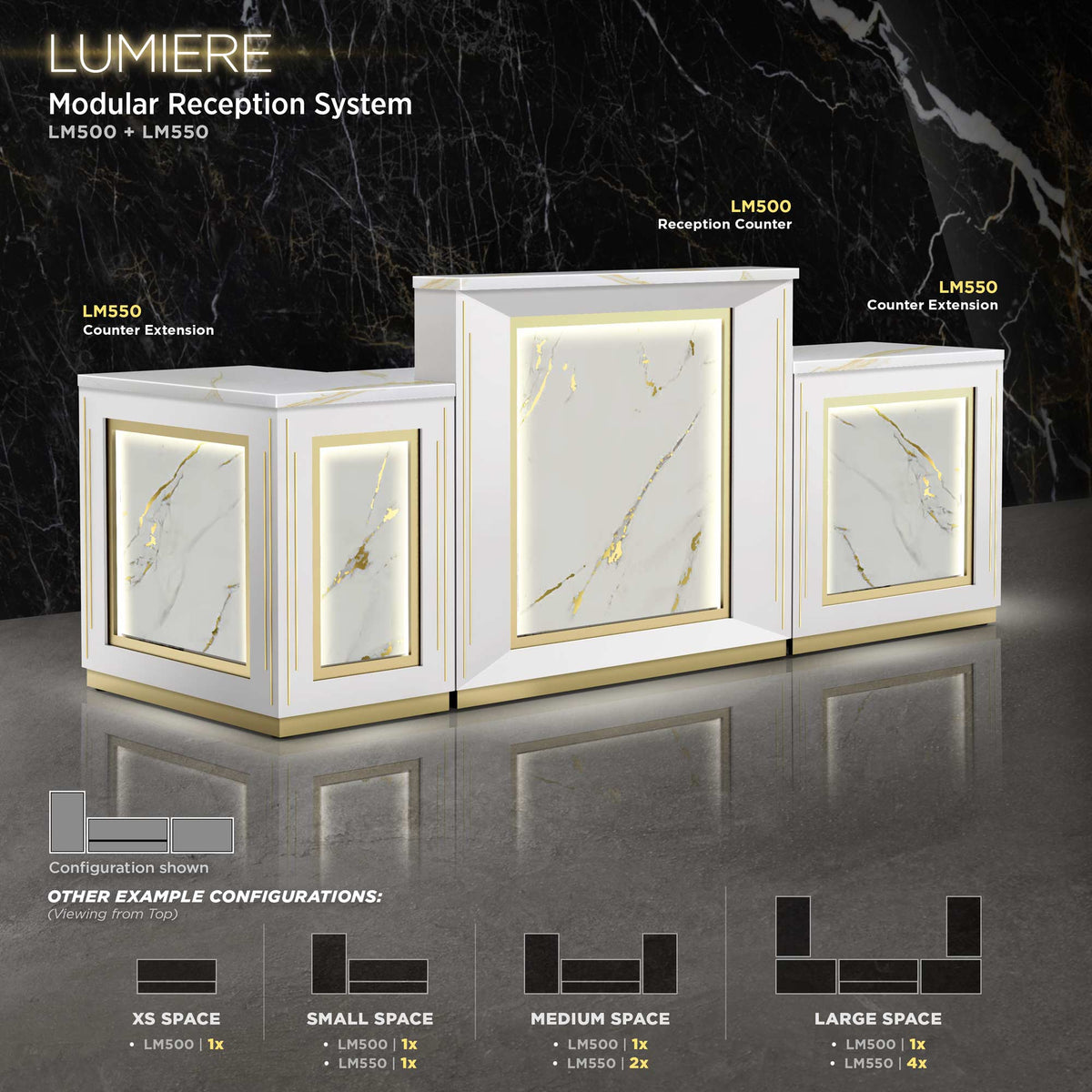 White Pearl LM - Lumiere Reception Counter details