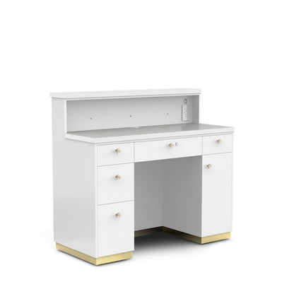 White Pearl-lm Lumiere Reception Counter back view