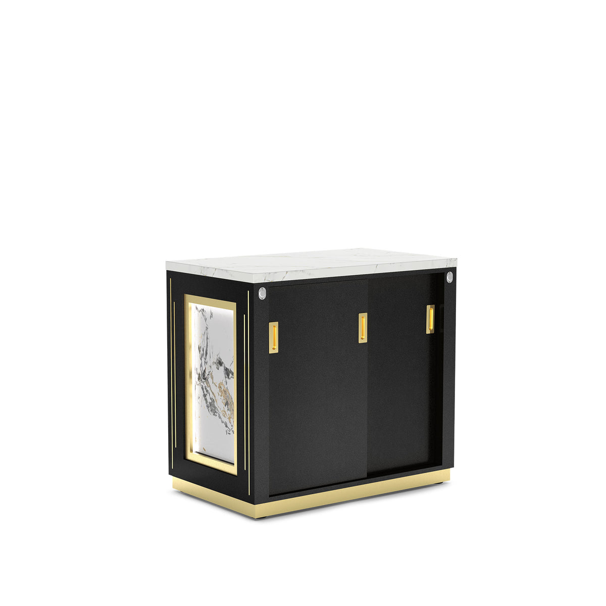 Black-lm Lumiere Reception Corner Extension back view
