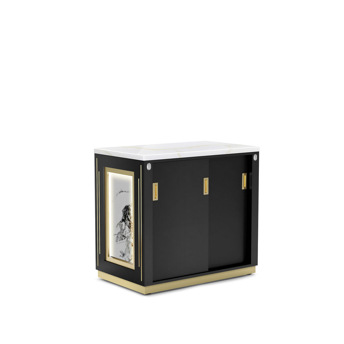 Black LM - Lumiere Reception Corner Extension back view