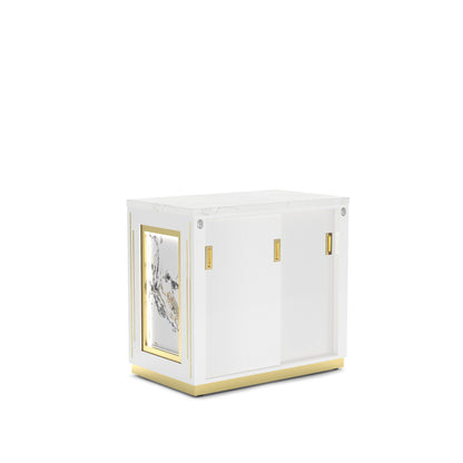 White Pearl-lm Lumiere Reception Corner Extension Back view