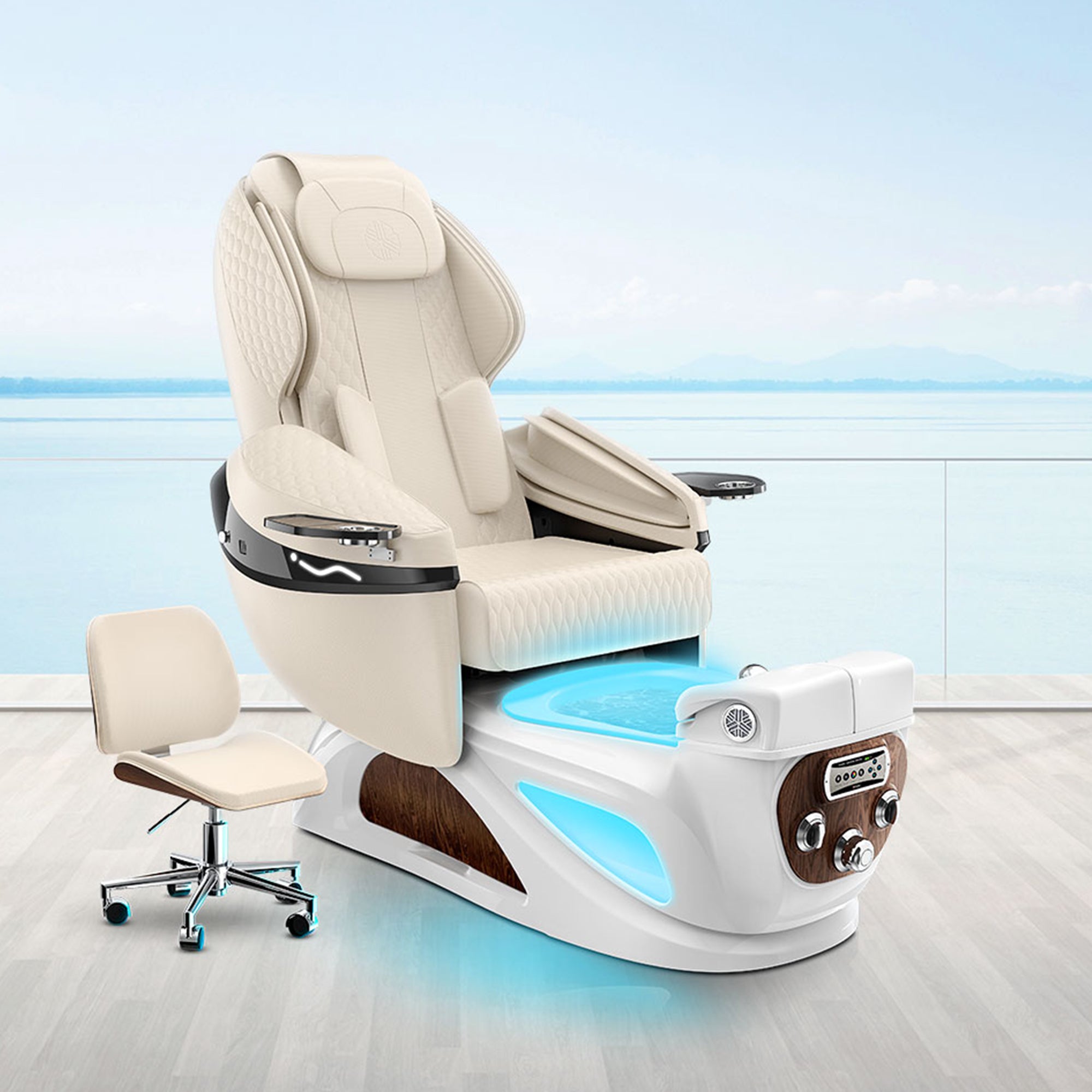 LIBERTÉ Pedicure Chair Package with VM313 Manicure Nail Table Set – Lexor