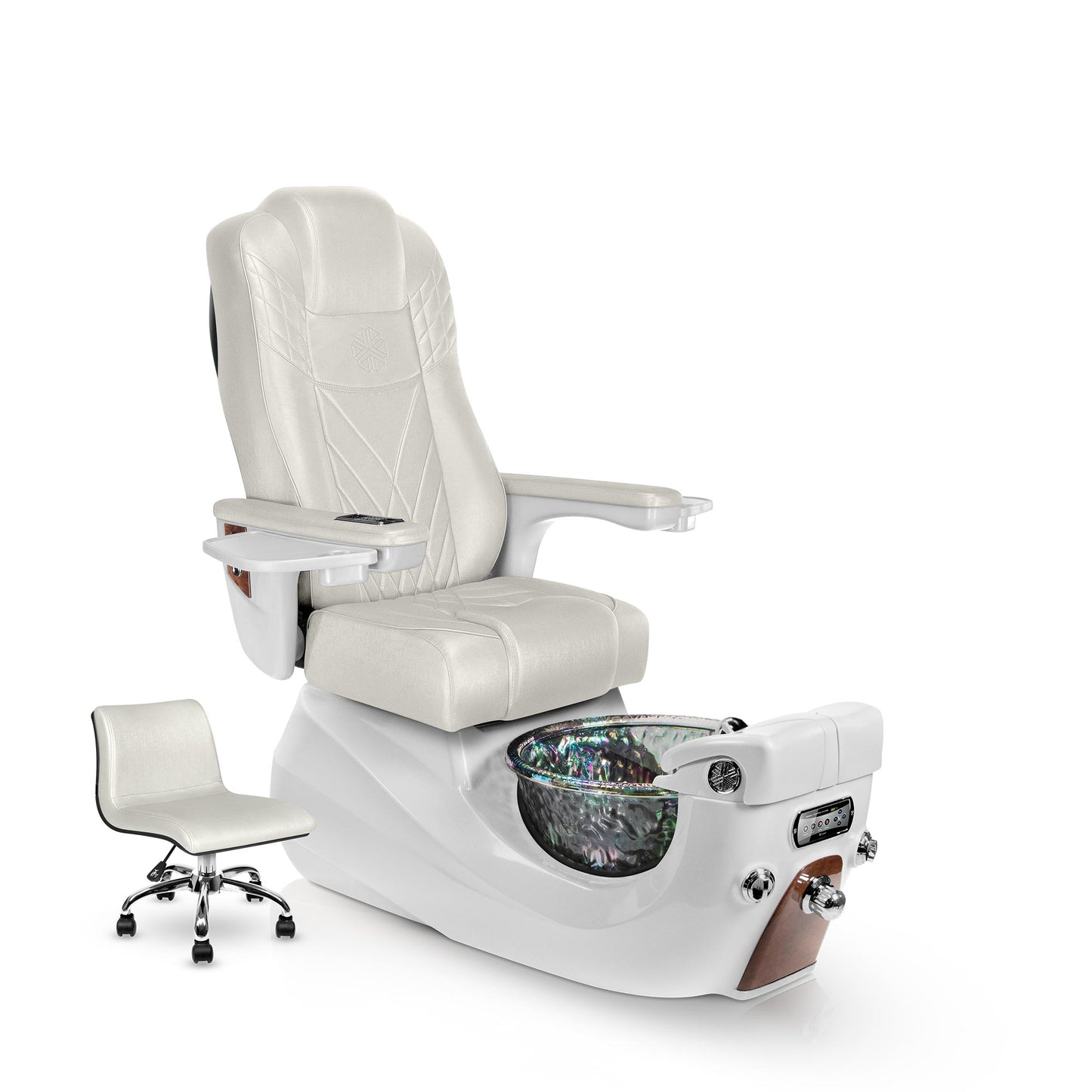 Liberte Pedicure Chair with Opal Cushion and White Pearl Base