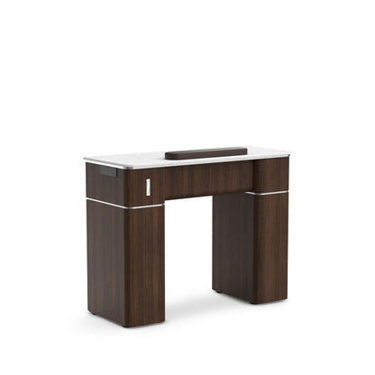 Dark Walnut-Yes - MD314 VD Manicure Nails Table with Air Filter and Dust Collector, Front View