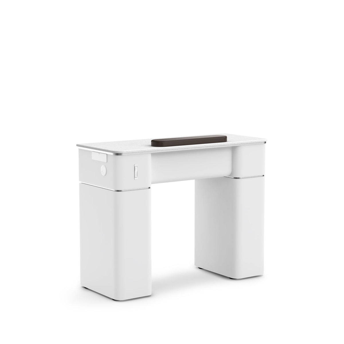 White-No - MD314 Manicure Nails Table with Ventilation Ready, Front View
