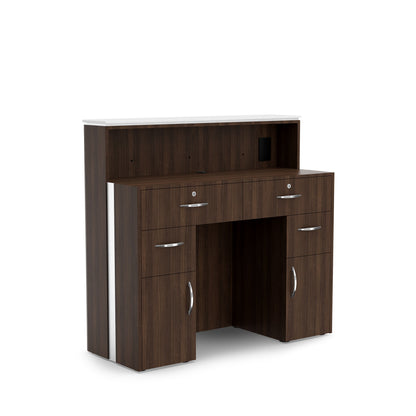 Dark Walnut - MODEN Reception Counter with LED Lighting, Back
