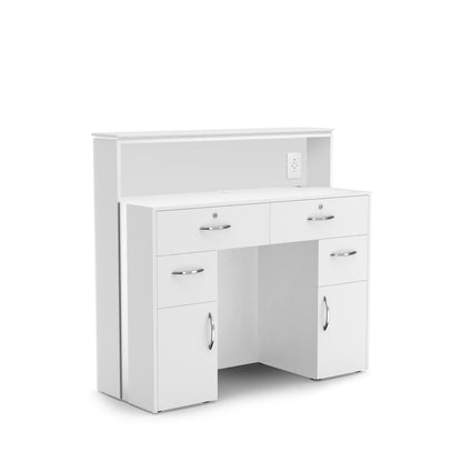 White - MODEN Reception Counter with LED Lighting, Back