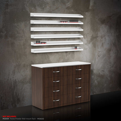 Dark Walnut - Moden Polish/Powder Cabinet with Wallmount Rack