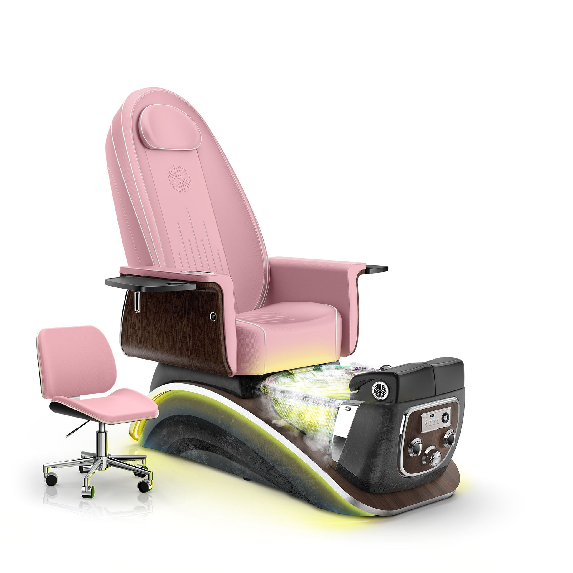 Ice Pink-Black Moonstone Lexor Mystique Pedicure Chair with Thera-mist