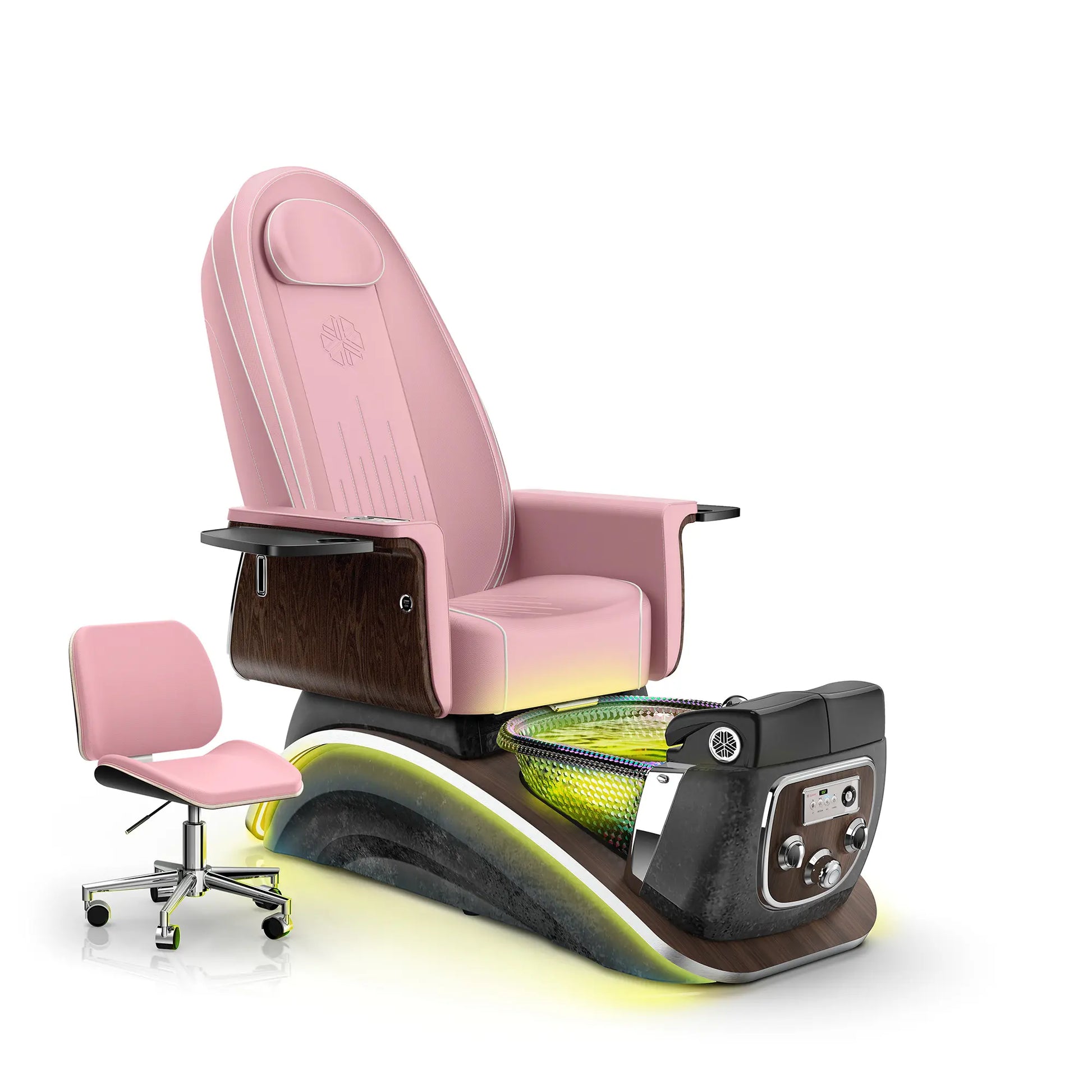 Ice Pink - Black Moonstone Lexor Mystique Pedicure Chair