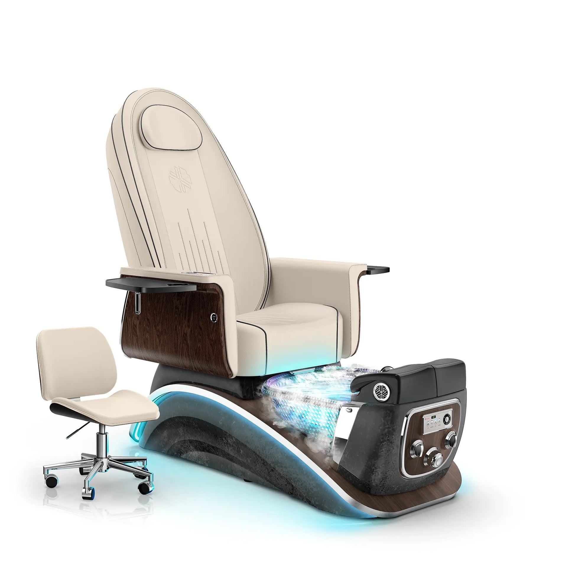 Ivory-Black Moonstone Lexor Mystique Pedicure Chair with Thera-mist