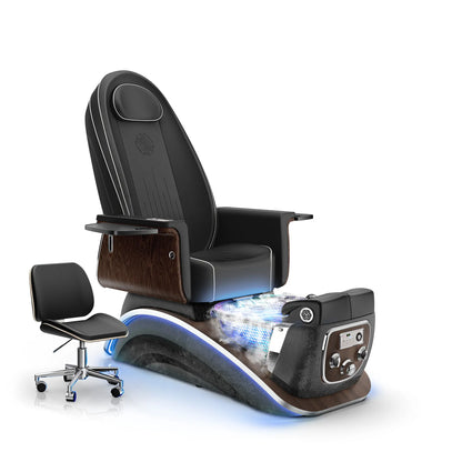 Noir-pr-Black Moonstone Lexor Mystique Pedicure Chair with Thera-mist
