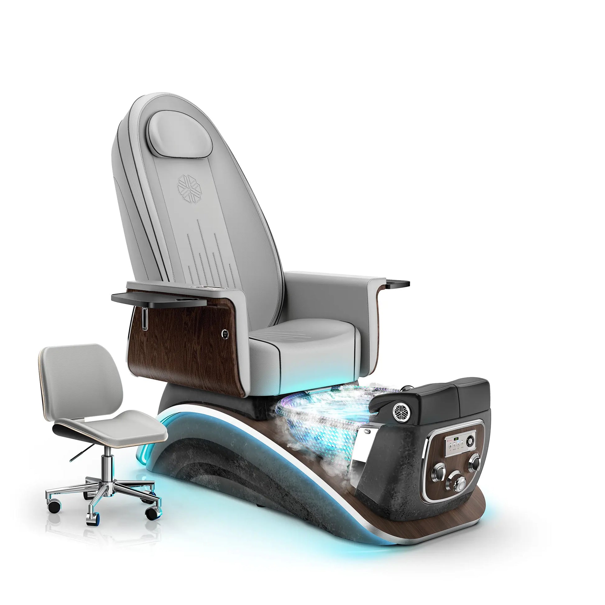 Platinum-pr-Black Moonstone Lexor Mystique Pedicure Chair with Thera-mist