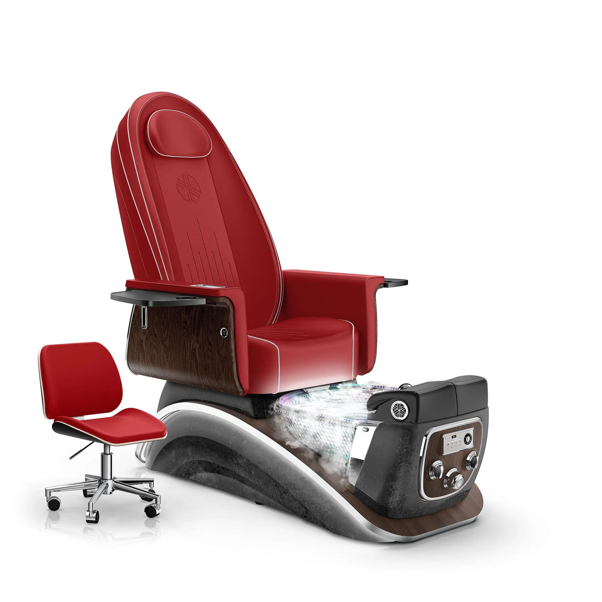 Scarlet-Black Moonstone Lexor Mystique Pedicure Chair with Thera-mist
