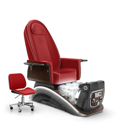 Scarlet-Black Moonstone Lexor Mystique Pedicure Chair with Thera-mist