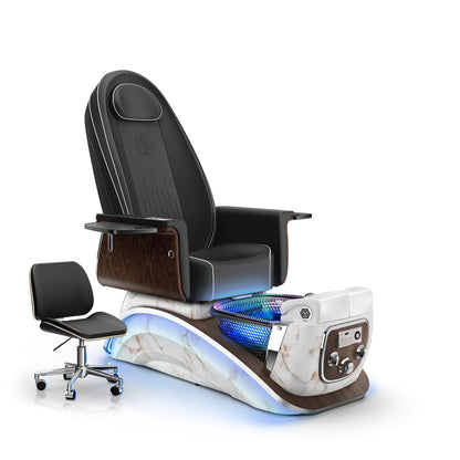 Noir-pr-White Moonstone Lexor Mystique Pedicure Chair