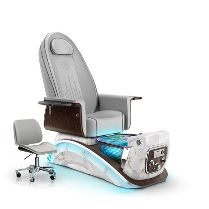 Platinum-pr-White Moonstone Lexor Mystique Pedicure Chair