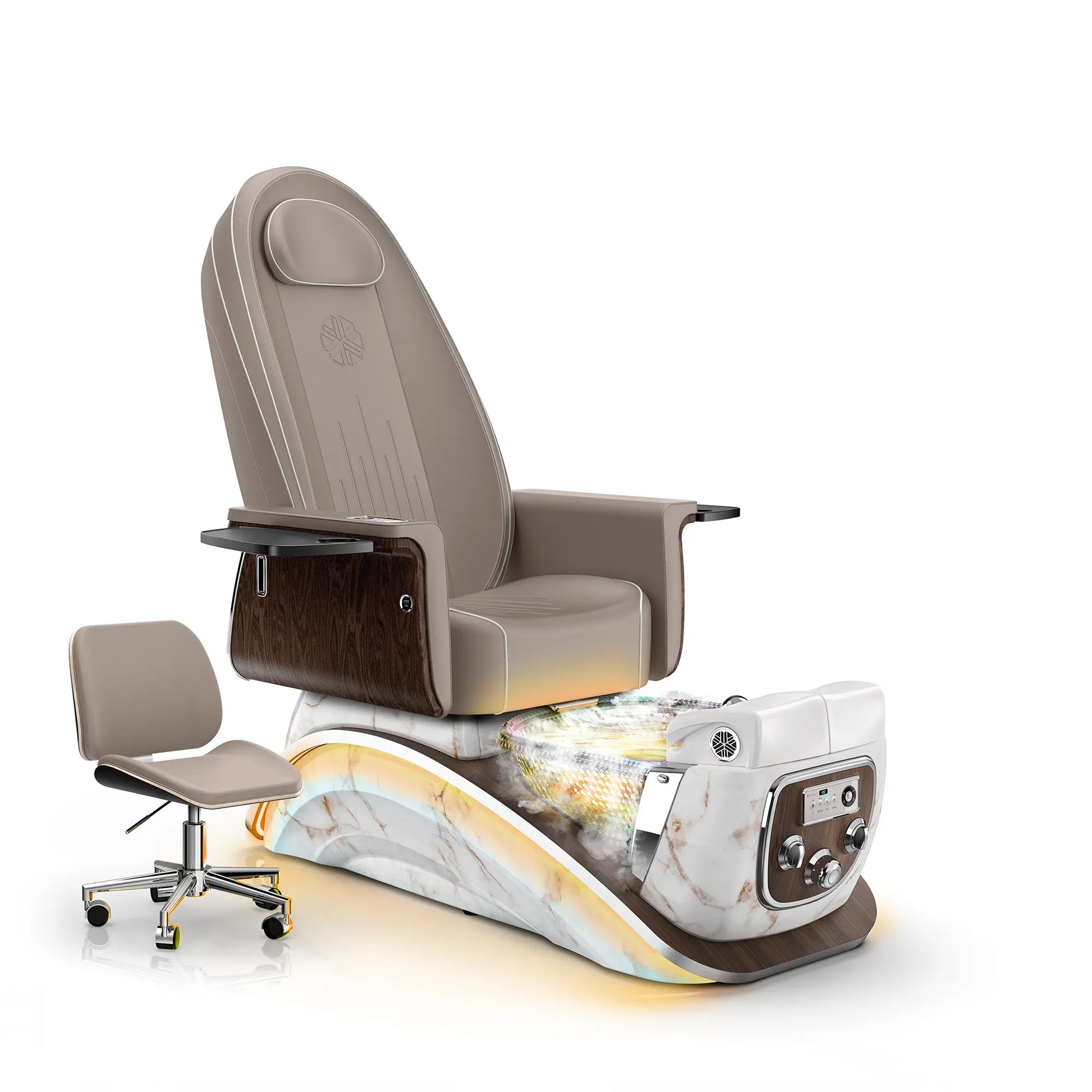 Claystone-White Moonstone Lexor Mystique Pedicure Chair with Thera-mist