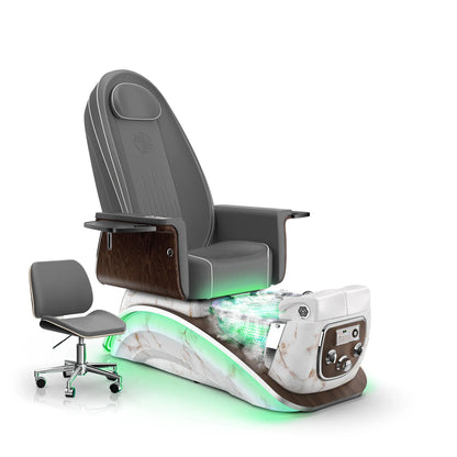 Graphite-White Moonstone Lexor Mystique Pedicure Chair with Thera-mist