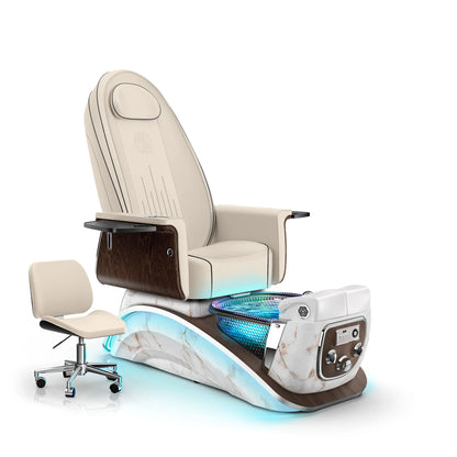 Ivory-White Moonstone Lexor Mystique Pedicure Chair