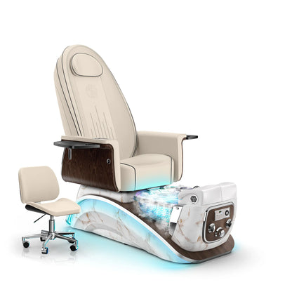 Ivory-White Moonstone Lexor Mystique Pedicure Chair with Thera-mist