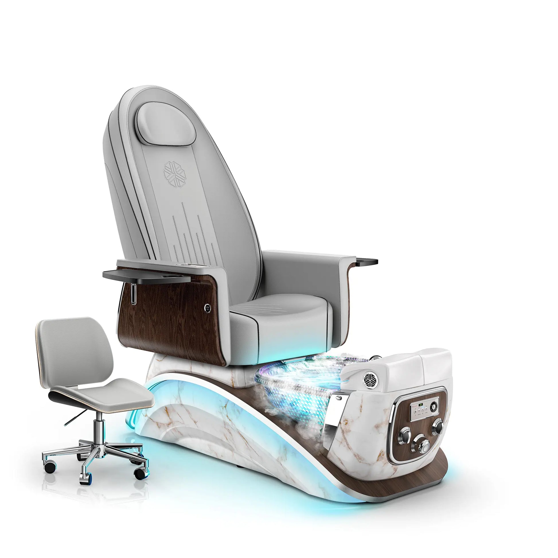 Platinum-pr-White Moonstone Lexor Mystique Pedicure Chair with Thera-mist