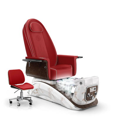 Scarlet-White Moonstone Lexor Mystique Pedicure Chair with Thera-mist
