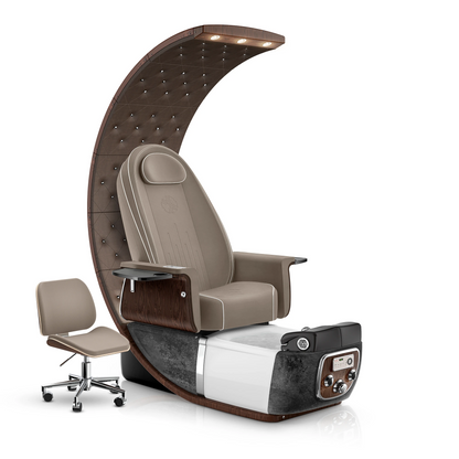Claystone-Black Moonstone Lexor PRIVÉ Lounge Pedicure Chair with LED Bowl