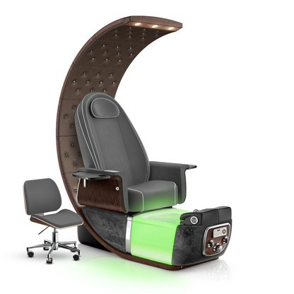 Graphite-Black Moonstone Lexor PRIVÉ Lounge Pedicure Chair with LED Bowl
