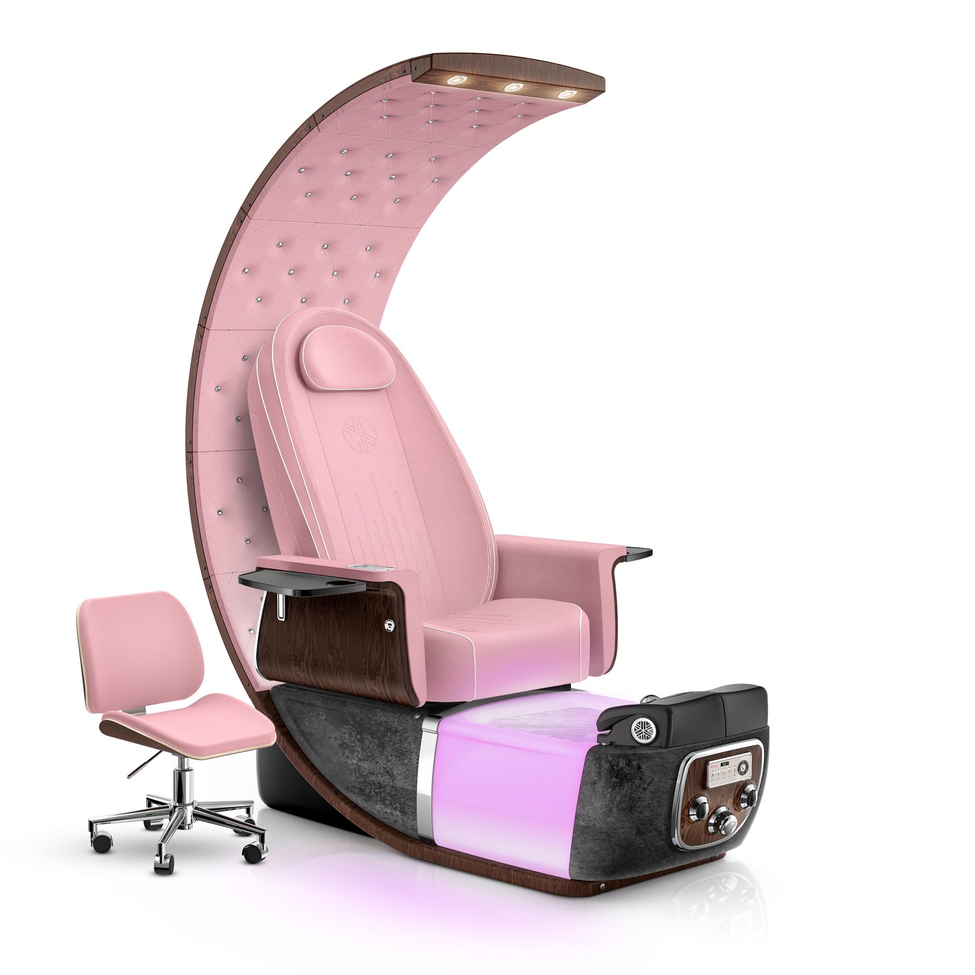 Ice Pink-Black Moonstone-Ice Pink Lexor PRIVÉ Lounge Pedicure Chair with LED Bowl