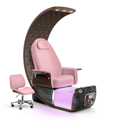 Ice Pink-Black Moonstone-Cola Lexor PRIVÉ Lounge Pedicure Chair with LED Bowl
