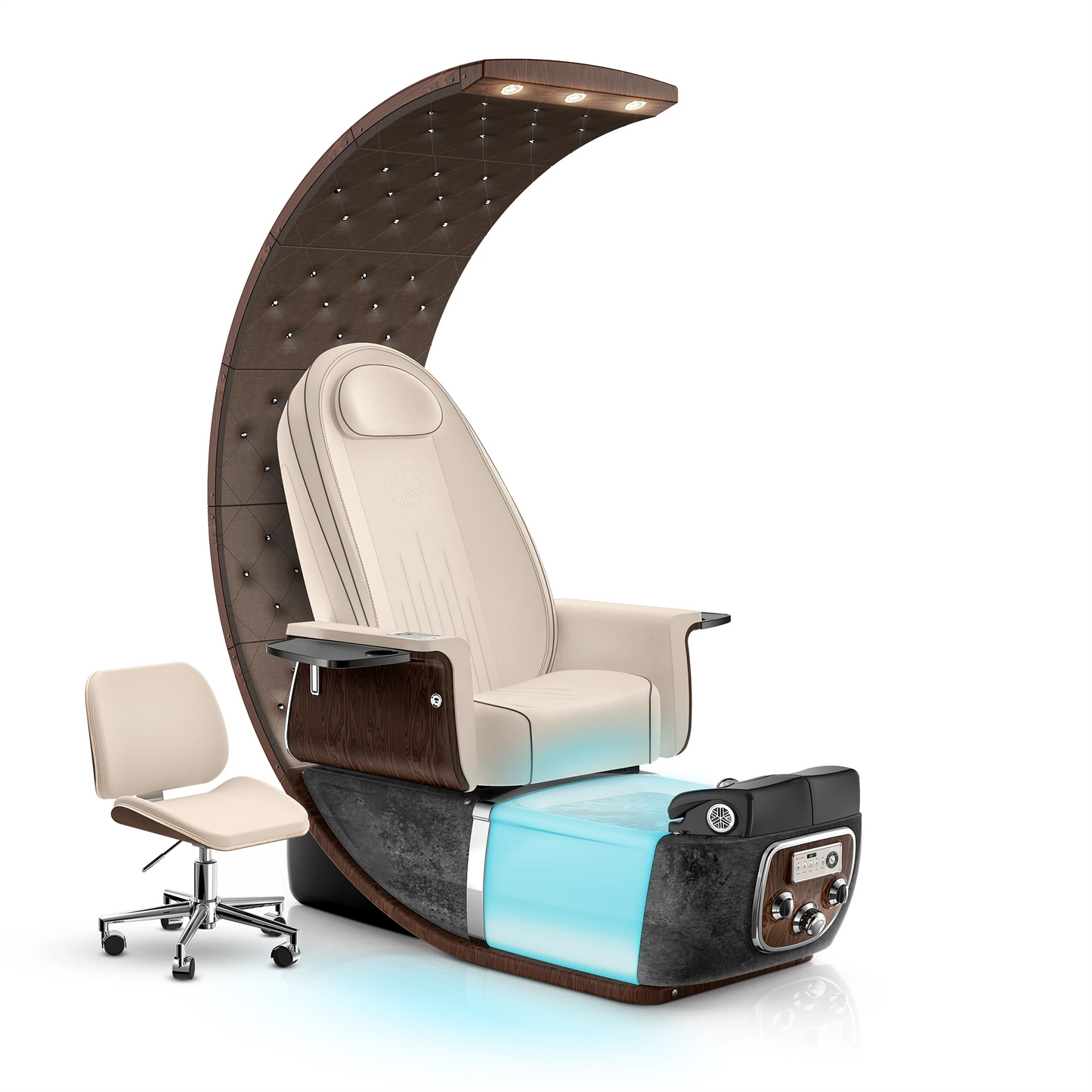 Ivory-Black Moonstone Lexor PRIVÉ Lounge Pedicure Chair with LED bowl