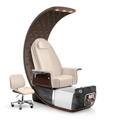 Ivory-Black Moonstone Lexor PRIVÉ Lounge Pedicure Chair