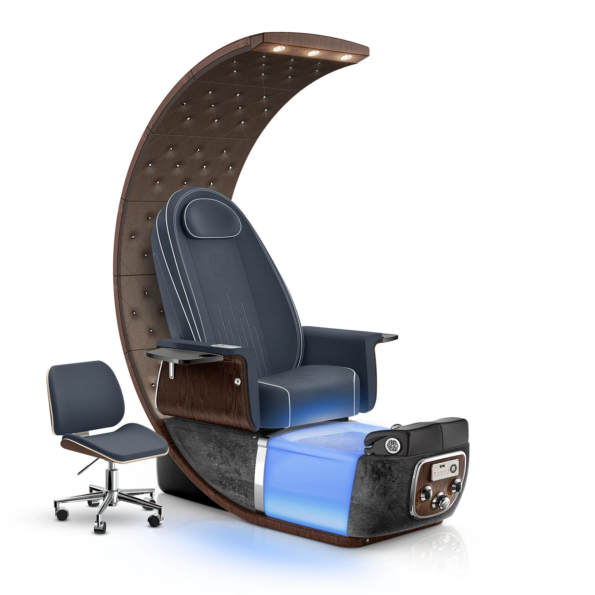 Midnight-Black Moonstone Lexor PRIVÉ Lounge Pedicure Chair with LED Bowl