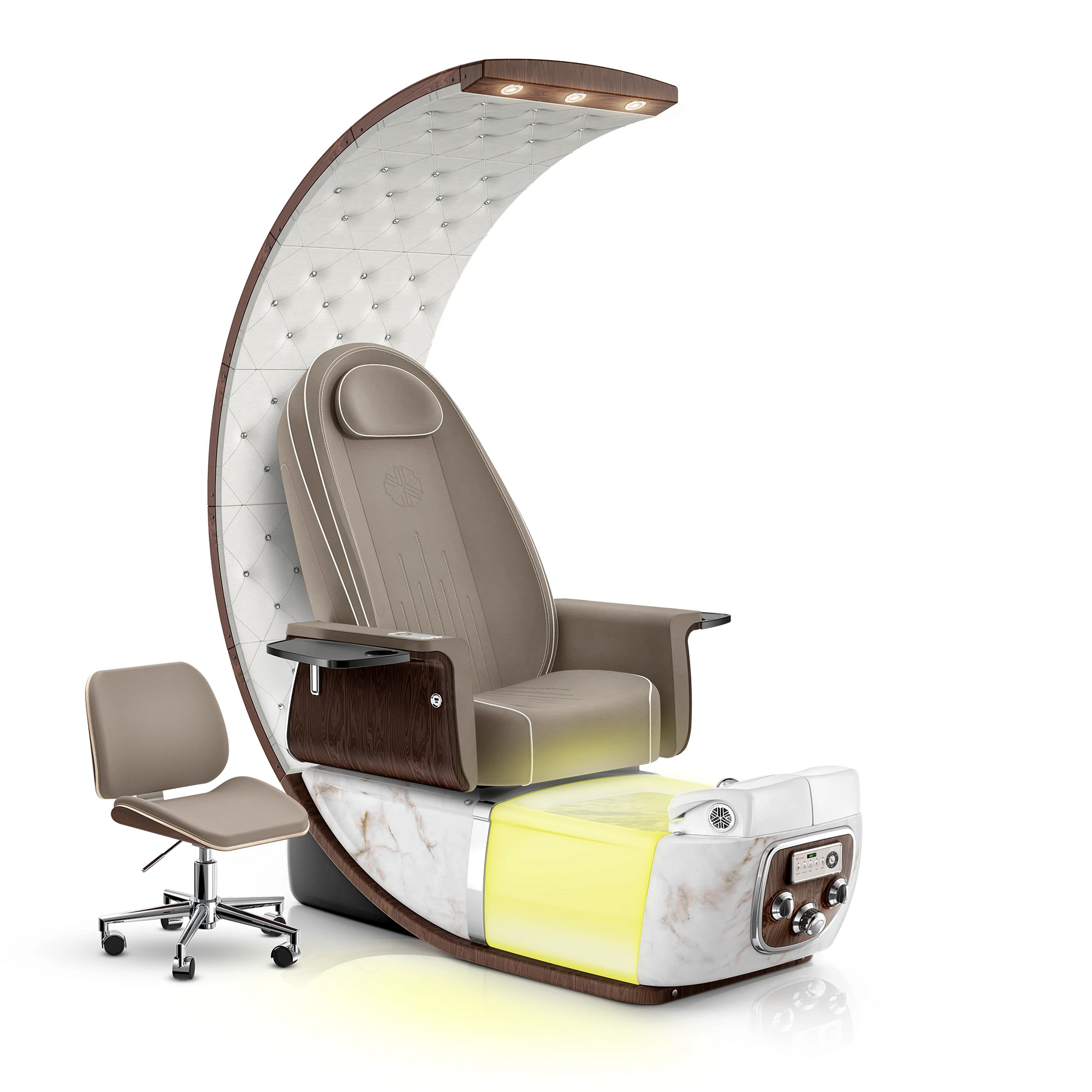 Claystone-White Moonstone Lexor PRIVÉ Lounge Pedicure Chair with LED Bowl