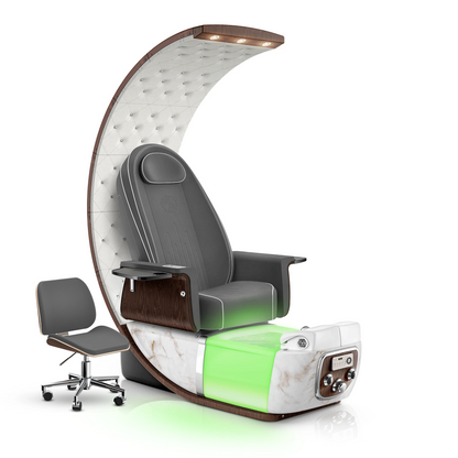 Graphite-White Moonstone Lexor PRIVÉ Lounge Pedicure Chair with LED Bowl