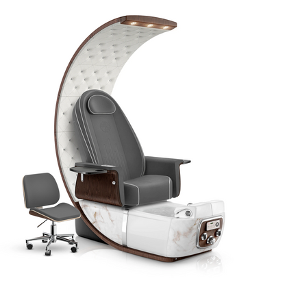 Graphite-White Moonstone Lexor PRIVÉ Lounge Pedicure Chair