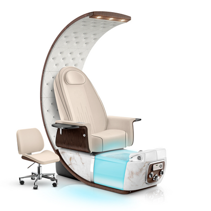 Ivory-White Moonstone Lexor PRIVÉ Lounge Pedicure Chair with LED Bowl