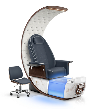 Midnight-White Moonstone Lexor PRIVÉ Lounge Pedicure Chair with LED Bowl
