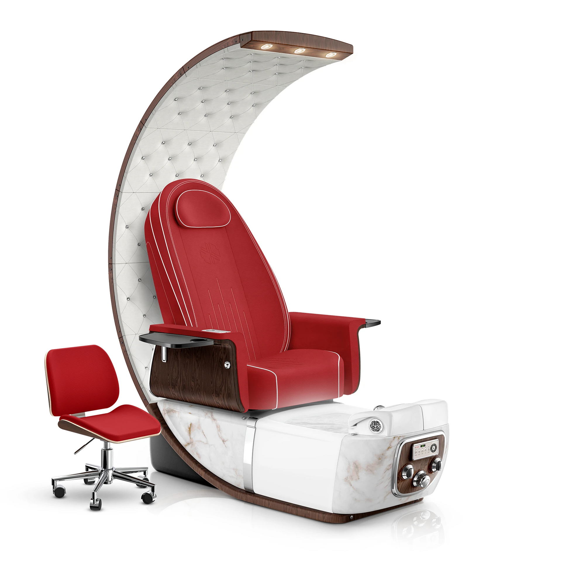 Scarlet-White Moonstone Lexor PRIVÉ Lounge Pedicure Chair with LED Bowl