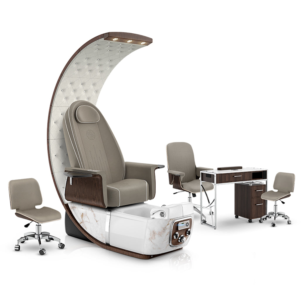 PRIVÉ Lounge Pedicure Chair Package with Matching Nail Table Set – Lexor