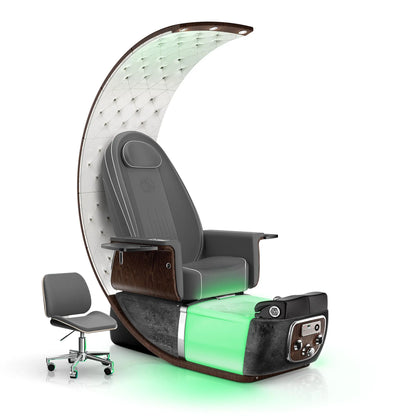 Graphite-Black Moonstone Lexor PRIVÉ Lounge Pedicure Chair with LED Bowl