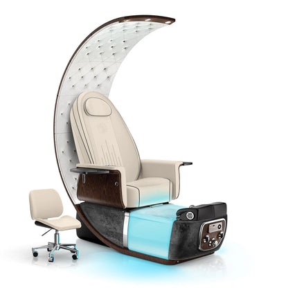 Ivory-Black Moonstone Lexor PRIVÉ Lounge Pedicure Chair with LED Bowl