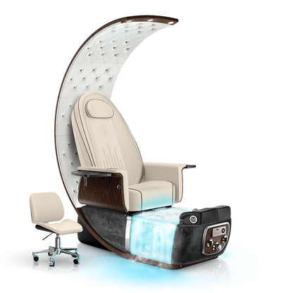 Ivory-Black Moonstone Lexor PRIVÉ Lounge Pedicure Chair with Thera-Mist
