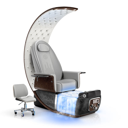 Platinum-Black Moonstone Lexor PRIVÉ Lounge Pedicure Chair with Thera-Mist