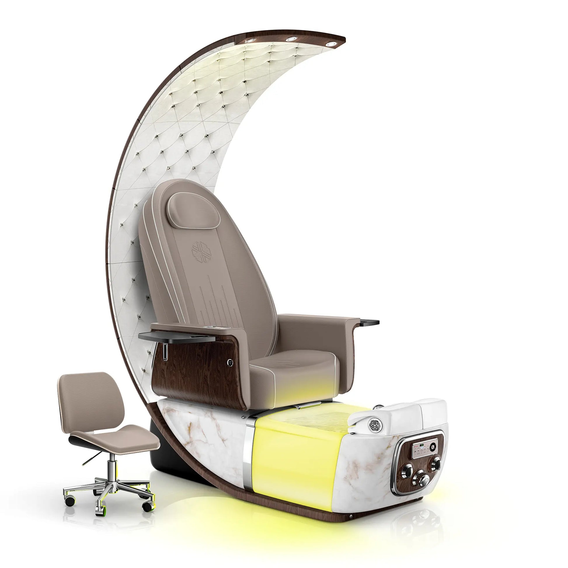 Claystone-White Moonstone Lexor PRIVÉ Lounge Pedicure Chair with LED Bowl