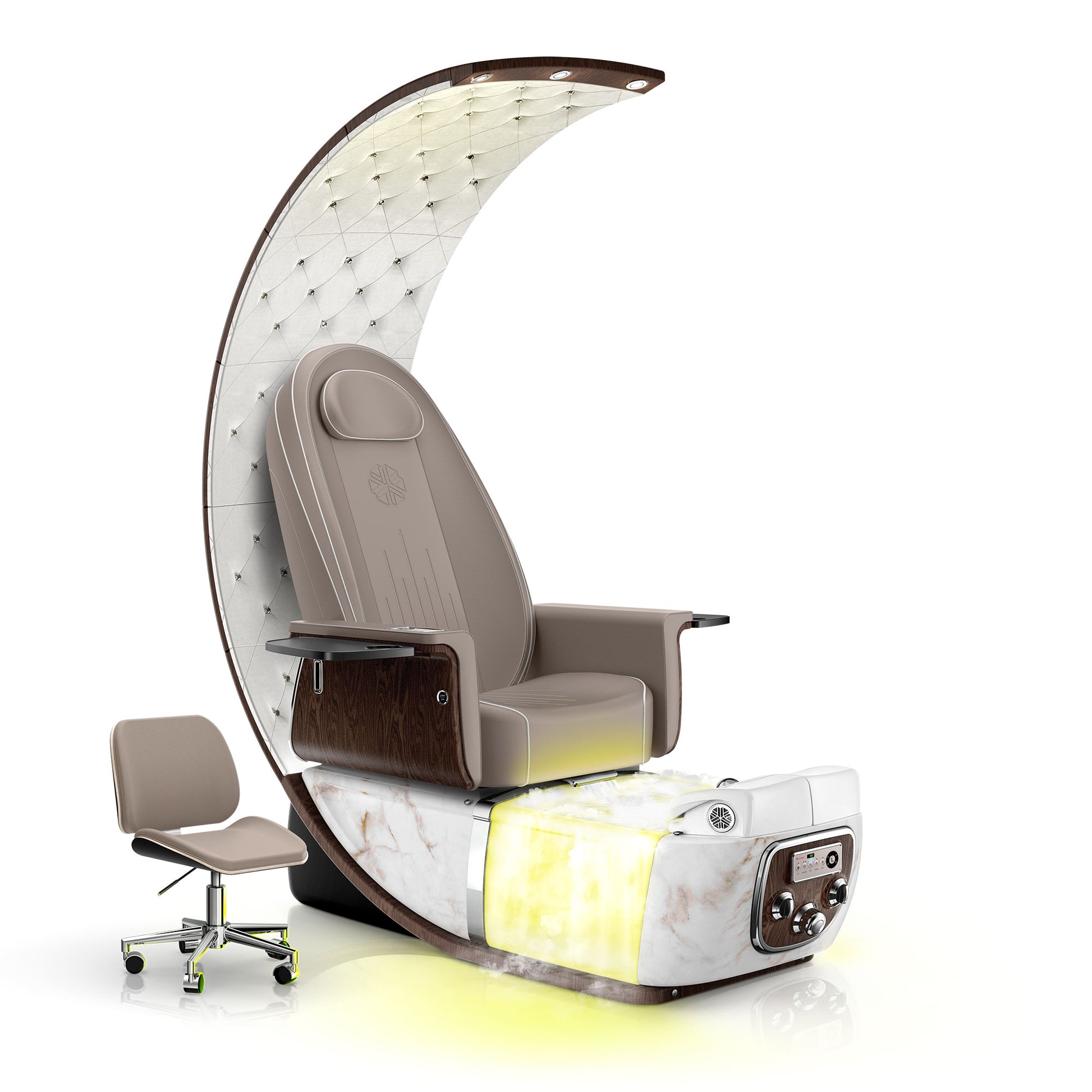 Claystone-White Moonstone Lexor PRIVÉ Lounge Pedicure Chair with Thera-Mist