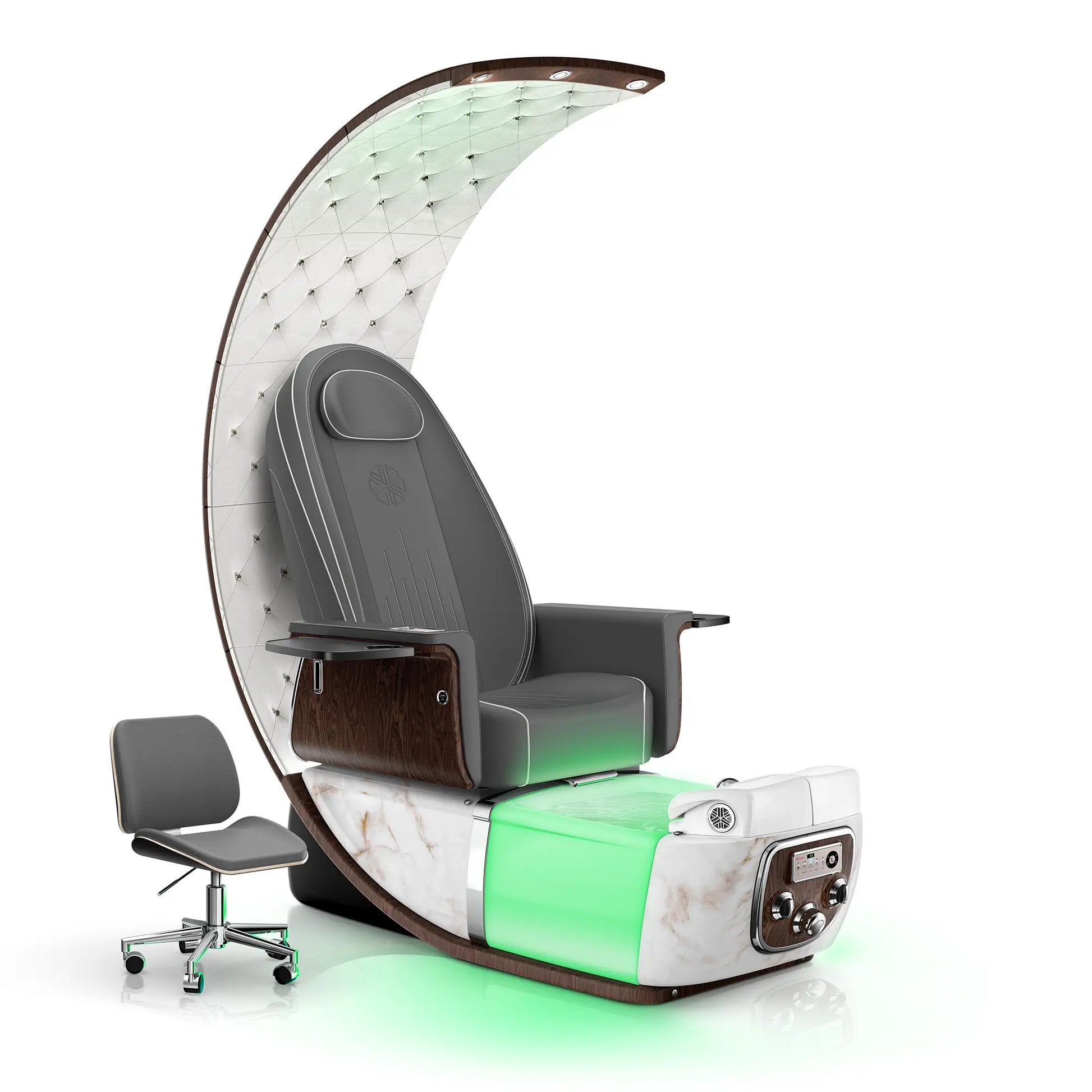Graphite-White Moonstone Lexor PRIVÉ Lounge Pedicure Chair with LED Bowl