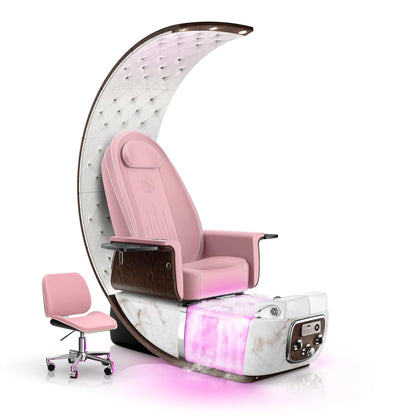 Ice Pink-White Moonstone Lexor PRIVÉ Lounge Pedicure Chair with Thera-Mist